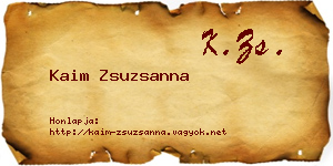 Kaim Zsuzsanna névjegykártya